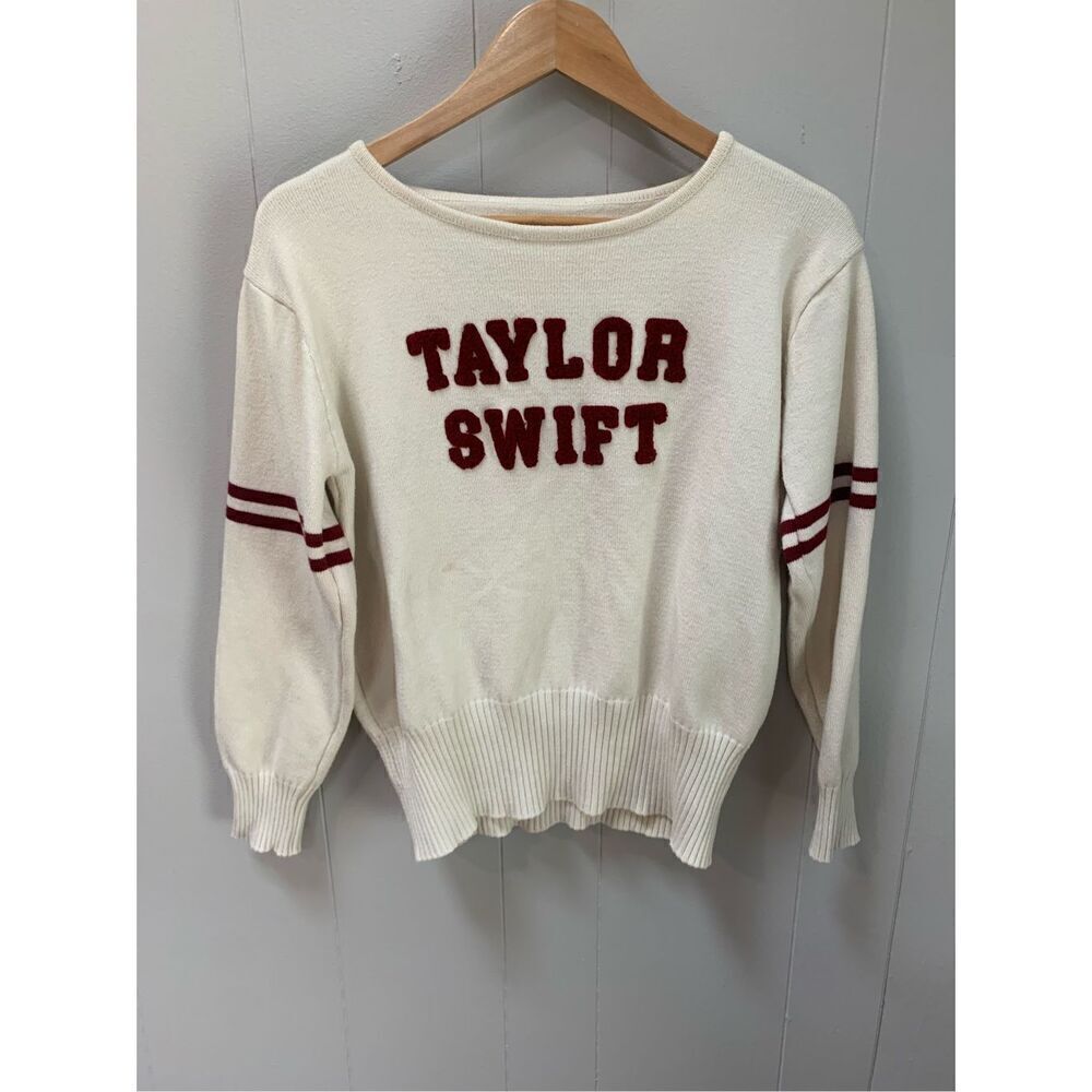 Taylor Swift Red Varsity Letterman Sweater Name Raised Letters Large